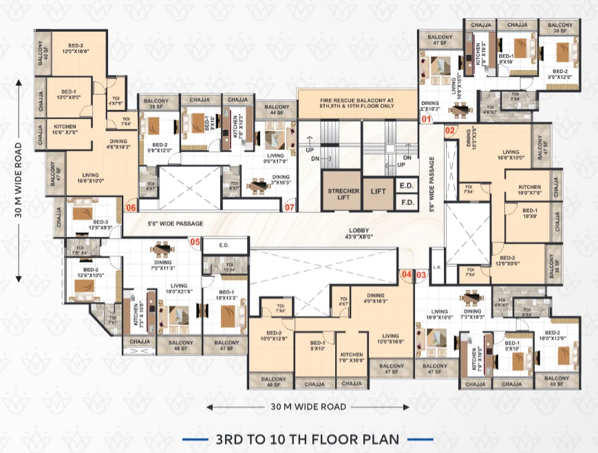 3rd to 10th floor plan devpriya